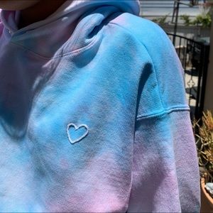 CARE BEAR TIE DYE SWEATSHIRT WITH EMBROIDERY